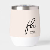 Monogram Modern Script Blush Pink Chic Monogram (Voorkant)