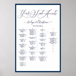Monogram Modern Script doe-het-zelf-kleur zitplaat Poster