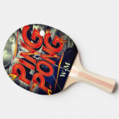 monogram modern script kleur schattig tafeltennisbatje (Zijkant)