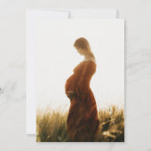 Monogram Modern Script Photo Baby shower Kaart (Achterkant)