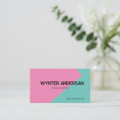 Monogram Modern Shine Roze Groen Aangepaste Logo N Visitekaartje (Staand voorkant)