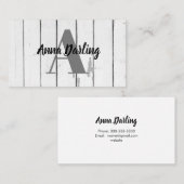 Monogram Modern Shiplp Print Visitekaartje (Voorkant / Achterkant)