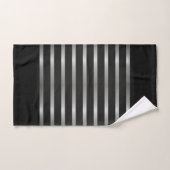 Monogram Modern Silver Stripes op zwart Bad Handdoek (Handdoek)