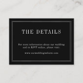 Monogram Modern Simple Black and White Wedding Informatiekaartje (Voorkant)