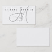 Monogram Modern Simple Consultant-Visitekaartje Visitekaartje (Voorkant / Achterkant)