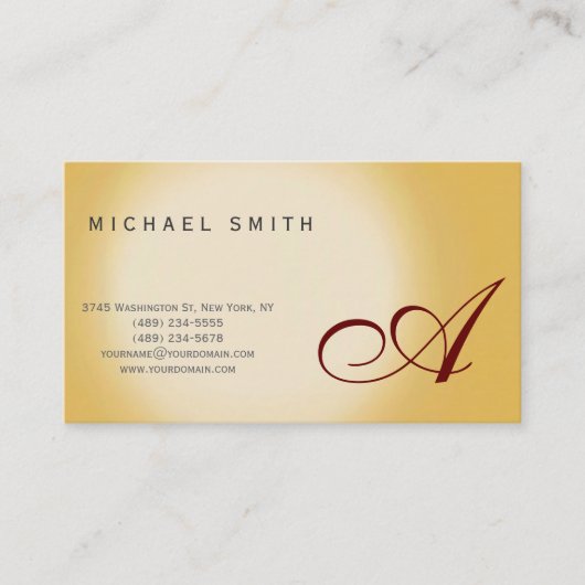 Monogram Modern Simple Consultant-Visitekaartje Visitekaartje (Voorkant)