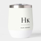 Monogram Modern Simple Elegant Ivory White Custom (Voorkant)