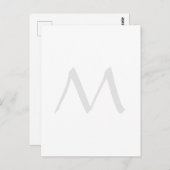 Monogram Modern Simple Minimalist Plain Briefkaart (Voorkant / Achterkant)