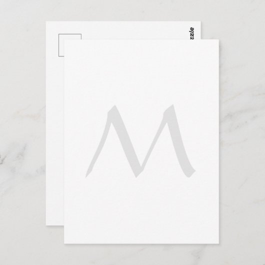 Monogram Modern Simple Minimalist Plain Briefkaart (Voorkant / Achterkant)