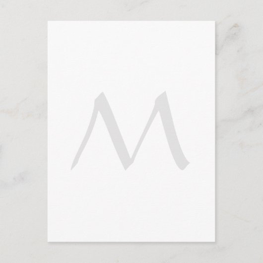 Monogram Modern Simple Minimalist Plain Briefkaart (Voorkant)