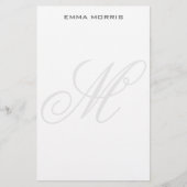 Monogram Modern Simple Minimalist Plain Briefpapier (Voorkant)