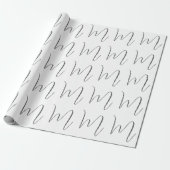 Monogram Modern Simple Minimalist Plain Cadeaupapier (Uitgerold)