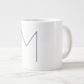 Monogram Modern Simple Minimalist Plain Grote Koffiekop (Voorkant rechts)