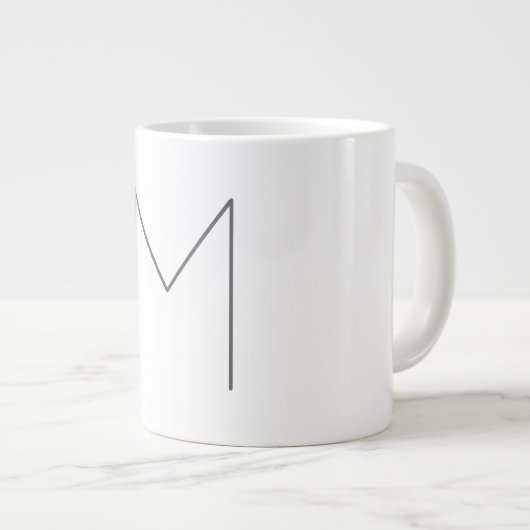 Monogram Modern Simple Minimalist Plain Grote Koffiekop (Voorkant rechts)