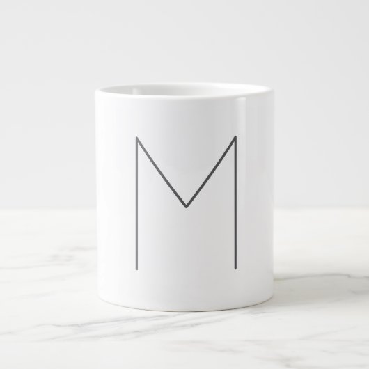 Monogram Modern Simple Minimalist Plain Grote Koffiekop (Voorkant)