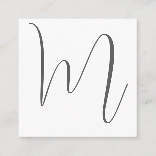 Monogram Modern Simple Minimalist Plain Informatiekaartje (Voorkant)