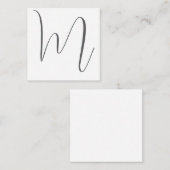Monogram Modern Simple Minimalist Plain Informatiekaartje (Voorkant / Achterkant)