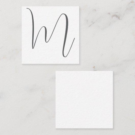 Monogram Modern Simple Minimalist Plain Informatiekaartje (Voorkant / Achterkant)