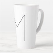 Monogram Modern Simple Minimalist Plain Latte Mok (Rechterhoek)