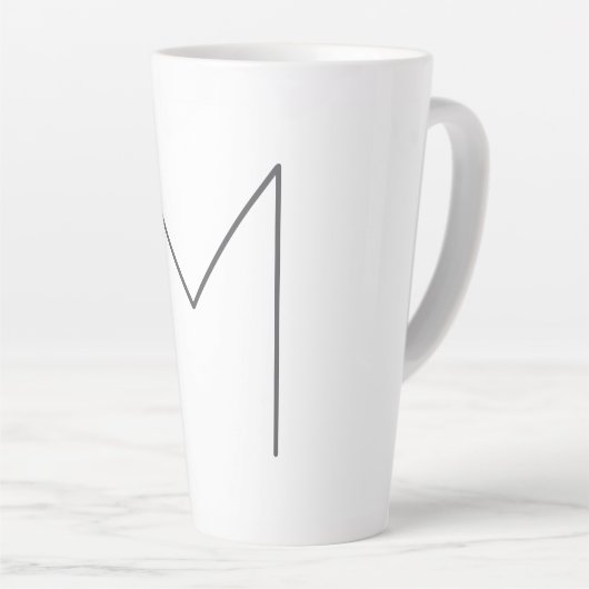 Monogram Modern Simple Minimalist Plain Latte Mok (Rechterhoek)