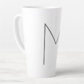 Monogram Modern Simple Minimalist Plain Latte Mok (Linkerhoek)