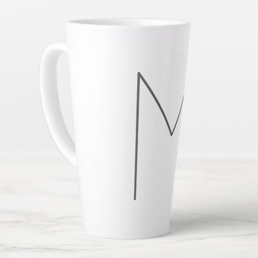 Monogram Modern Simple Minimalist Plain Latte Mok (Linkerhoek)