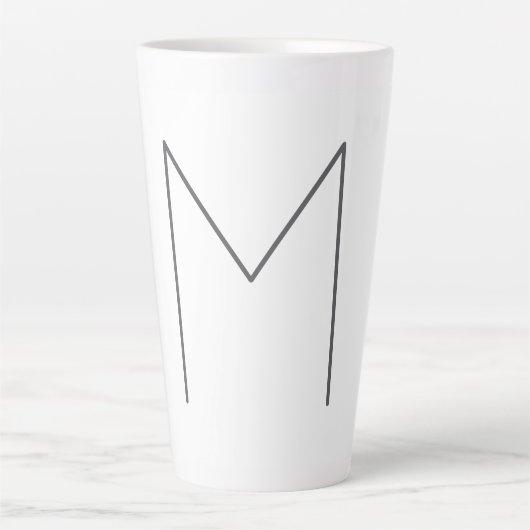Monogram Modern Simple Minimalist Plain Latte Mok (Voorkant)