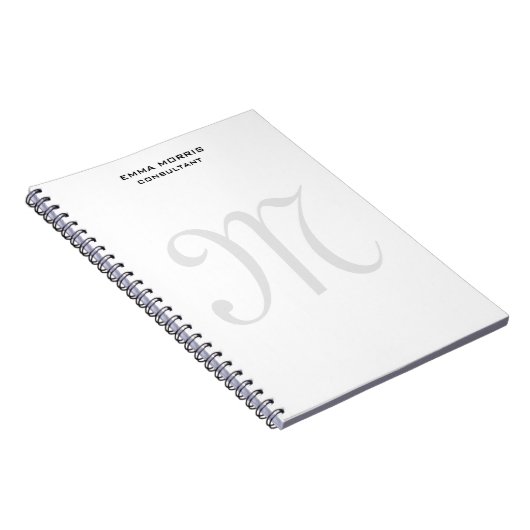 Monogram Modern Simple Minimalist Plain Notitieboek (Rechterzijde)