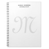Monogram Modern Simple Minimalist Plain Notitieboek (Voorkant)