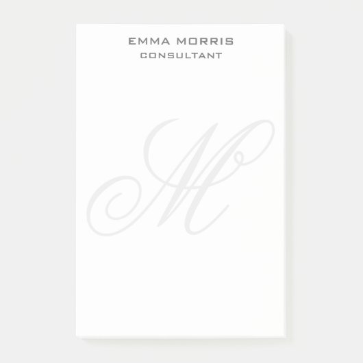 Monogram Modern Simple Minimalist Plain Post-it® Notes (Voorkant)