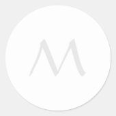 Monogram Modern Simple Minimalist Plain Ronde Sticker (Voorkant)