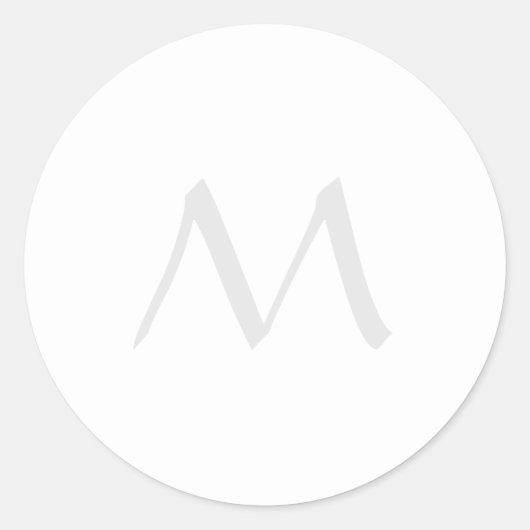 Monogram Modern Simple Minimalist Plain Ronde Sticker (Voorkant)