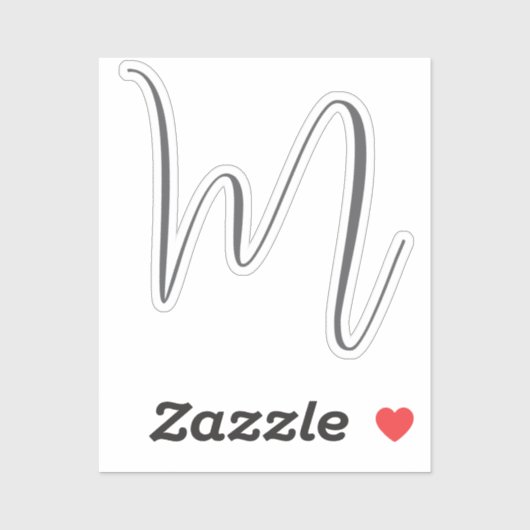 Monogram Modern Simple Minimalist Plain Sticker (Vel)