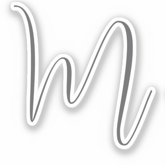 Monogram Modern Simple Minimalist Plain Sticker (Voorkant)