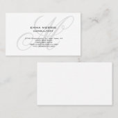 Monogram Modern Simple Minimalist Plain Visitekaartje (Voorkant / Achterkant)