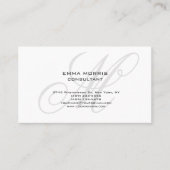 Monogram Modern Simple Minimalist Plain Visitekaartje (Voorkant)
