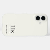 Monogram Modern Simple Monogrammed Ivory White Case-Mate iPhone Case (Achterkant (horizontaal))