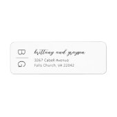 Monogram Modern Simple Wedding Return Address Labs Etiket (Voorkant)