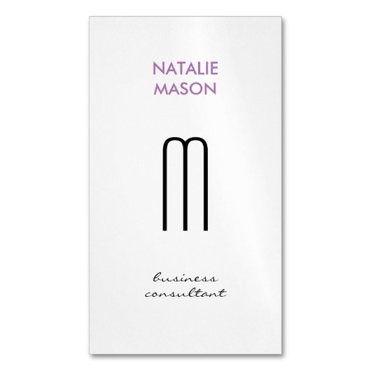 Monogram Modern Slank en Slim 2 Magnetisch Visitekaartje (Voorkant Verticaal)