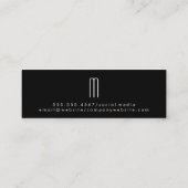 Monogram Modern Slank Hout Goud Trim Mini Visitekaartje (Achterkant)