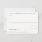 Monogram Modern Spa Salon Cadeaubon Bedankkaart (Achterkant)