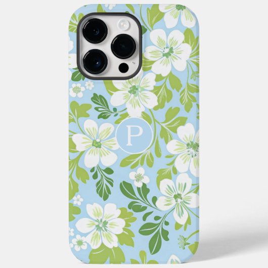 Monogram Modern Spring Primroses Bloemmotief Case-Mate iPhone Case (Achterkant)