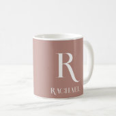 Monogram Modern Stijl Beige Koffiemok (Voorkant rechts)