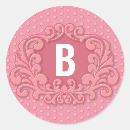 Monogram Modern Stijlvol Creëer Uw Eigen Ronde Sticker (Voorkant)