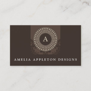 MONOGRAM modern stijlvol elegant rotor bruin taupe Visitekaartje