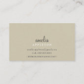 MONOGRAM modern stijlvol elegant rotor kastanjebru Visitekaartje (Achterkant)