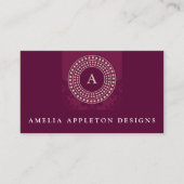 MONOGRAM modern stijlvol elegant rotor kastanjebru Visitekaartje (Voorkant)