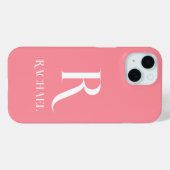 Monogram Modern stijlvol roze Case-Mate iPhone Case (Achterkant (horizontaal))