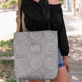Monogram Modern Stijlvol Roze Custom Tote Bag