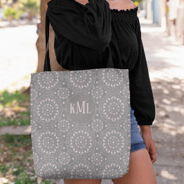 Monogram Modern Stijlvol Roze Custom Tote Bag